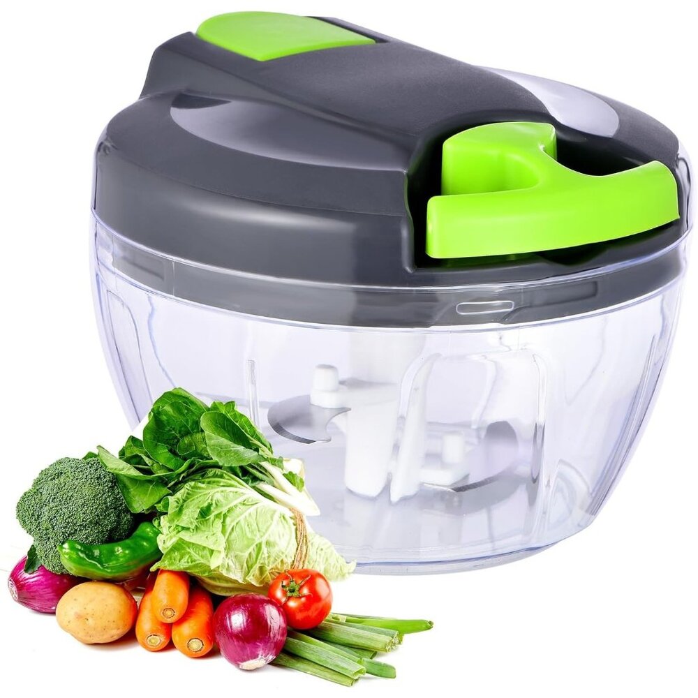 Manual Food Processor Vegetable Chopper Portable Hand Pull String Garlic Mincer
